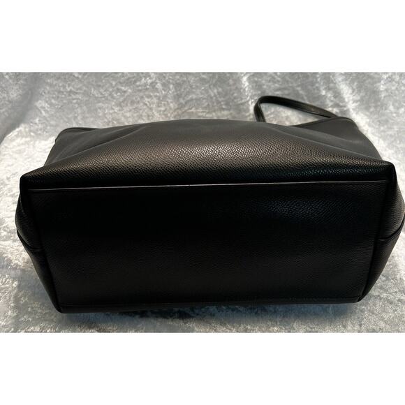 Coach, Black, Zip Up, Large Shoulder Bag, Preowned